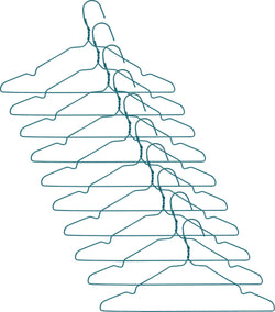 BONNY Kleiderbügel 10er Set petrol - Petrol / B: 41.0 cm x T: 3.0 cm x H: 22.0 cm