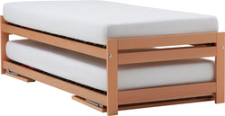 TWIN III Doppelbett_90_Buche - Buche / B: 90.0 cm x T: 200.0 cm x H: 50.0 cm