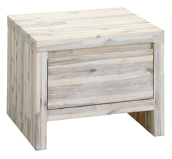 CORELLE Nachttisch - Akazie lasiert weiss / B: 50.0 cm x T: 40.0 cm x H: 38.0 cm
