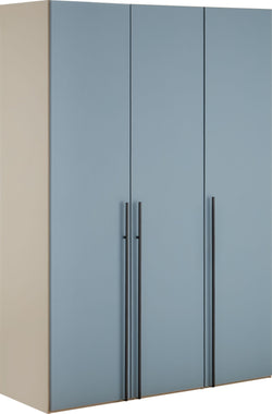 MODUL PL DT 3-tür. Glas h'blau inkl. Zub - Schwarz / L: 153.0 cm x P: 59.0 cm x H: 220.0 cm