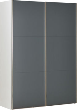 MODUL Schwebetürenschrank - Anthrazit / B: 152.0 cm x T: 65.0 cm x H: 220.0 cm