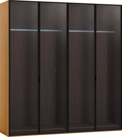 MODUL PLUS Armoire à portes pivotantes - placage de noyer / L: 203.0 cm x P: 59.0 cm x H: 220.0 cm