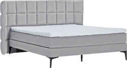 LUNE Boxspringbett - Hellgrau / B: 180.0 cm x T: 200.0 cm