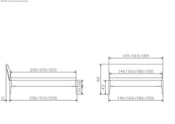 LOUNGE Fanano Bett_Nussb_Fuss_25_180x200 - Dunkelbraun / B: 180.0 cm x T: 200.0 cm