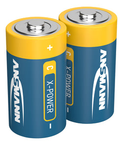 ANSMANN 2xLR14/Baby - Vert / Jaune / 2 pièces, LR14/Baby / 1,5 V