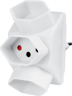 Adattatore multiplo a stella - Bianco / 3 x Tipo 13, a stella