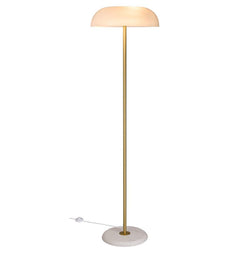 LE_GLOSSY Stehleuchte weiss - Goldfarbig, Weiss / H: 143.0 cm x D: 40.0 cm