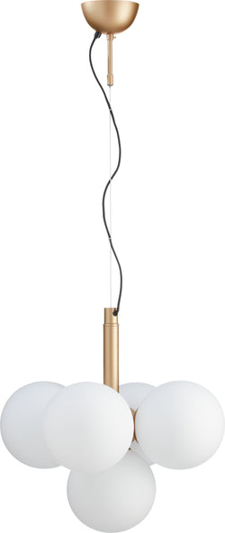 SYNDIA Hängeleuchte - Gelb, Weiss / B: 46.0 cm x T: 46.0 cm x H: 181.0 cm