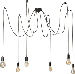 SILVIA Lampe à suspension - Noir / L: 12.0 cm x P: 6.3 cm x H: 200.0 cm