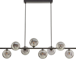 FOSSA Hängeleuchte - Rauchgrau, Schwarz / B: 100.0 cm x T: 12.0 cm x H: 150.0 cm