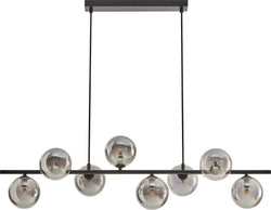 FOSSA Hängeleuchte - Rauchgrau, Schwarz / B: 100.0 cm x T: 12.0 cm x H: 150.0 cm