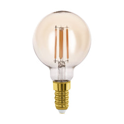 EGLO LM-E14-LED G60 4W 2200K AMBER 1 STK - Gold / H: 9.5 cm / D: 6 cm