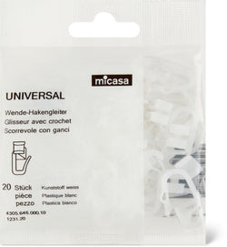 MAXI / MINI gancio scorrevole - Bianco / L: 80,0 mm x P: 20,0 mm x A: 120,0 mm