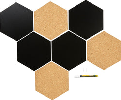 HEXAGON Tableau en craie/liège - L: 20.0 cm x P: 2.0 mm x H: 23.0 cm