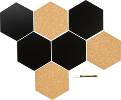 HEXAGON Lavagna / Lavagna in sughero - P: 20.0 cm x L: 2.0 mm x A: 23.0 cm / nero / sabbia