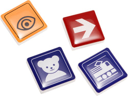 PICTO magneti set 4 2 - Blu / L: 2.0 cm x P: 0.5 cm x A: 2.0 cm