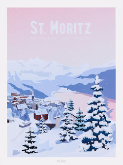 Affiche La Jonx ST. MORITZ - L: 30.0 cm x P: 0.1 cm x H: 40.0 cm