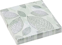 AMELINE Serviettes de table en papier - Vert / L: 33.0 cm x P: 33.0 cm x H: 0.1 cm