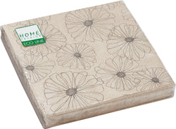 IDA Serviettes de table en papier - Naturel, Noir / L: 33.0 cm x P: 33.0 cm x H: 0.1 cm