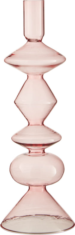 AWA candle holder glass pink L - Rosa / P: 9.0 cm x H: 25.0 cm