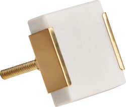 LIA knob white square - Weiss / H: 2.2 cm