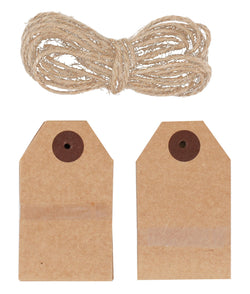 CHUCK cartelli incl. corda 20 pez. - Marrone / L: 4.5 cm x A: 8.0 cm