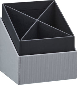 SOHO Stifteköcher - Grau / B: 8.6 cm x T: 8.6 cm x H: 10.0 cm