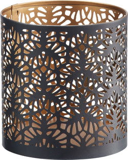 CATHRIN Windlicht - Gold, Schwarz / B: 9.0 cm x T: 9.0 cm x H: 10.0 cm