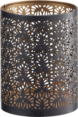CATHRIN Windlicht - Gold, Schwarz / B: 15.0 cm x T: 15.0 cm x H: 11.0 cm
