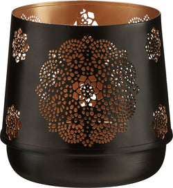 MIRA Windlicht - Schwarz / H: 12.5 cm