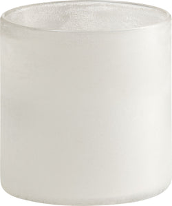 FRIDA Windlicht frosted weiss D12xH13cm - Weiss / H: 13.0 cm