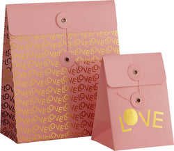 MI CASA ES SU CASA Borsa regalo 2 pezzi - Oro, Rosa / L: 18.0 cm x P: 8.0 cm x A: 21.0 cm