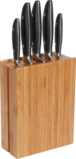 ADAMO Bloc à couteaux avec couteaux - Marron clair / L: 16.0 cm x P: 7.5 cm x H: 36.0 cm