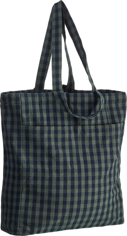 VICHY Einkaufstasche - Grün / Blau / B: 35.0 cm x T: 11.0 cm x H: 43.0 cm