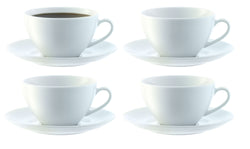 Dine Tee-/Kaffeetasse 4er-Set 220ml - Weiss / H: 6.0 cm