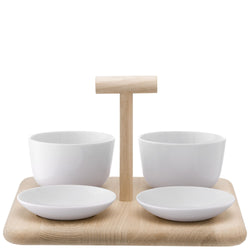 Dine QuadxSet Platte Eiche L26x26cm - Natur, Weiss / B: 26.2 cm x T: 26.2 cm x H: 16.0 cm