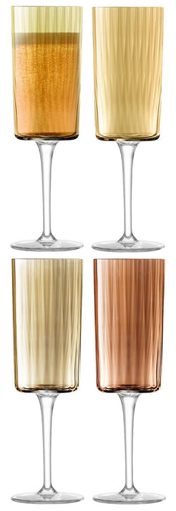 LSA GEMS Set de verres à champagne - Jaune / Hauteur : 19,5 cm