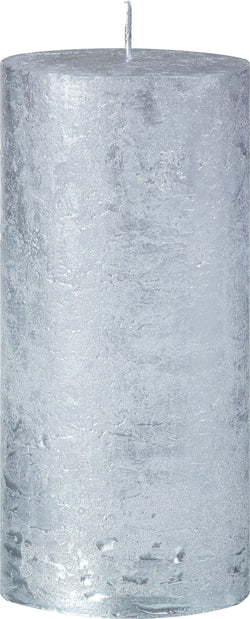 LOU Bougie cylindrique - Argent / H: 15.0 cm x P: 7.0 cm