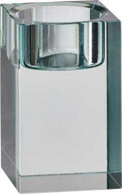 LAURA Porte-bougie à chauffe-plat - Vert foncé / L: 5.0 cm x P: 5.0 cm x H: 8.0 cm