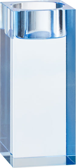 LAURA Teelichthalter - Hellblau / B: 5.0 cm x T: 5.0 cm x H: 12.0 cm