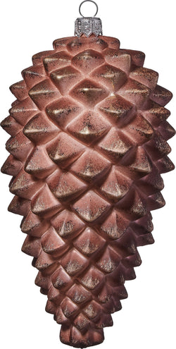 PINECONE Figurines en verre - Marron / H: 8.0 cm