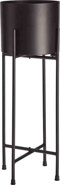 TRAVIS Pot de fleurs et support - Noir / Hauteur : 60,5 cm
