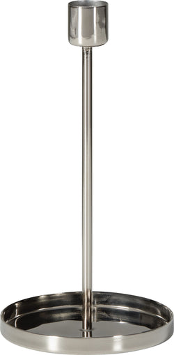 Bougeoir AMADEA - L : 10 cm x H : 20 cm x L : 10 cm x P : 10 cm / Couleur argentée