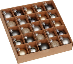 KAI Set de boules 25 p. - Or / Gris / D: 3 cm