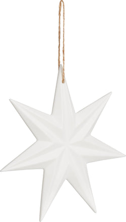 STELLA Décorations à suspendre en céramique - blanc / D: 18.0 cm