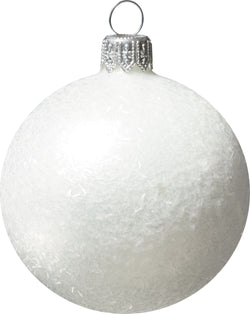 SNOW Boule en verre - Blanc / D: 6 cm
