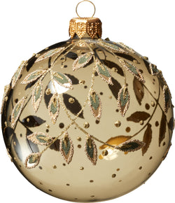 LEAFI Boule en verre - Vert / D: 8 cm