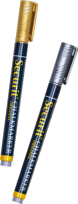 SECURIT Kreidestift gold, silber 2Stk. - Gold, Silber / B: 1.5 cm x T: 1.0 cm x H: 14.0 cm