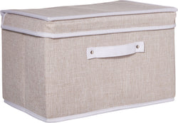 BIANCA Boîte de rangement - Beige / L: 25.0 cm x P: 37.0 cm x H: 22.0 cm
