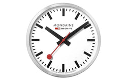 LE Mondaine Wanduhr Quartz D40 cm Silber - Argento, Bianco